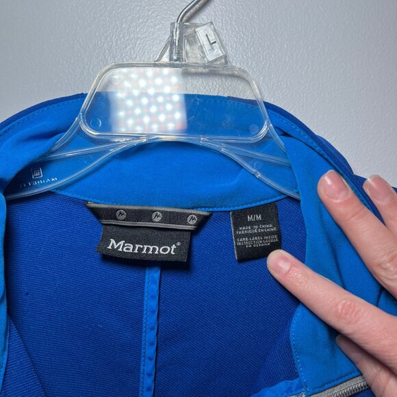 Marmot Mens M3 Blue Zip-Up Soft Shell Windbreaker Jacket Size Medium - Picture 2 of 12
